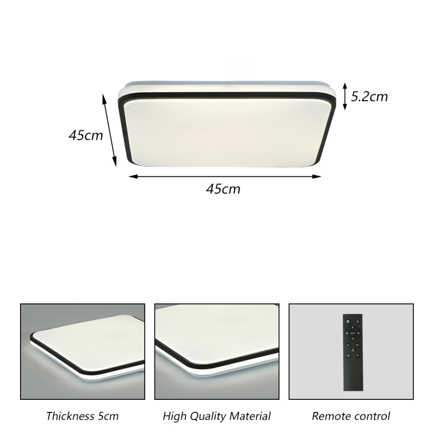 Brilagi - Nutikas hämardatav laevalgusti LED/36W/230V 53x53 cm 3000-6000K Wi-Fi Tuya Beacon + kaugjuhtimispult