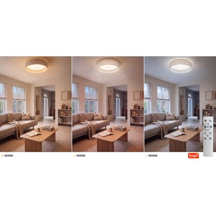 Brilagi - LED-hämardatav laelamp VELVET SMARTIX STARS LED/36W/230V 3000–6000K läbimõõt 55 cm kreemjas Wi-Fi Tuya Beacon + kaugjuhtimispult
