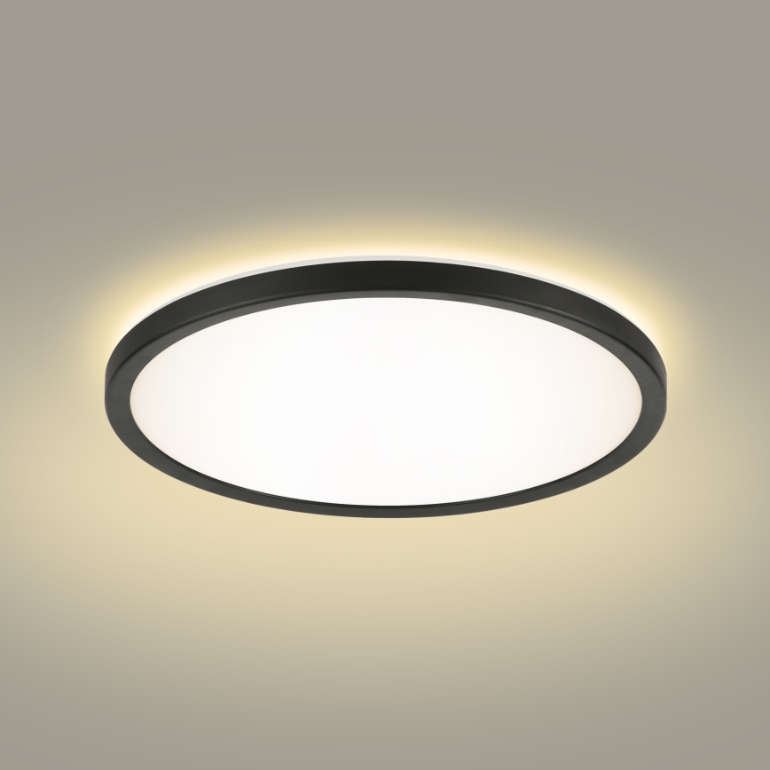 Brilagi - LED Hämardatav laevalgusti ULTRA SLIM LED/18W/230V 2700-6500K d. 30 cm must + kaugjuhtimispult