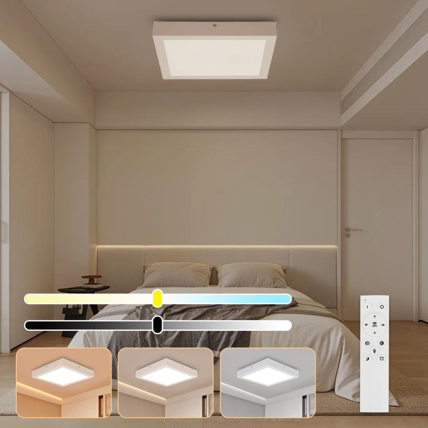 Brilagi - LED Hämardatav laevalgusti vannituppa FRAME SMART LED/24W/230V 30x30 cm 3000-6000K IP44 valge + kaugjuhtimispult