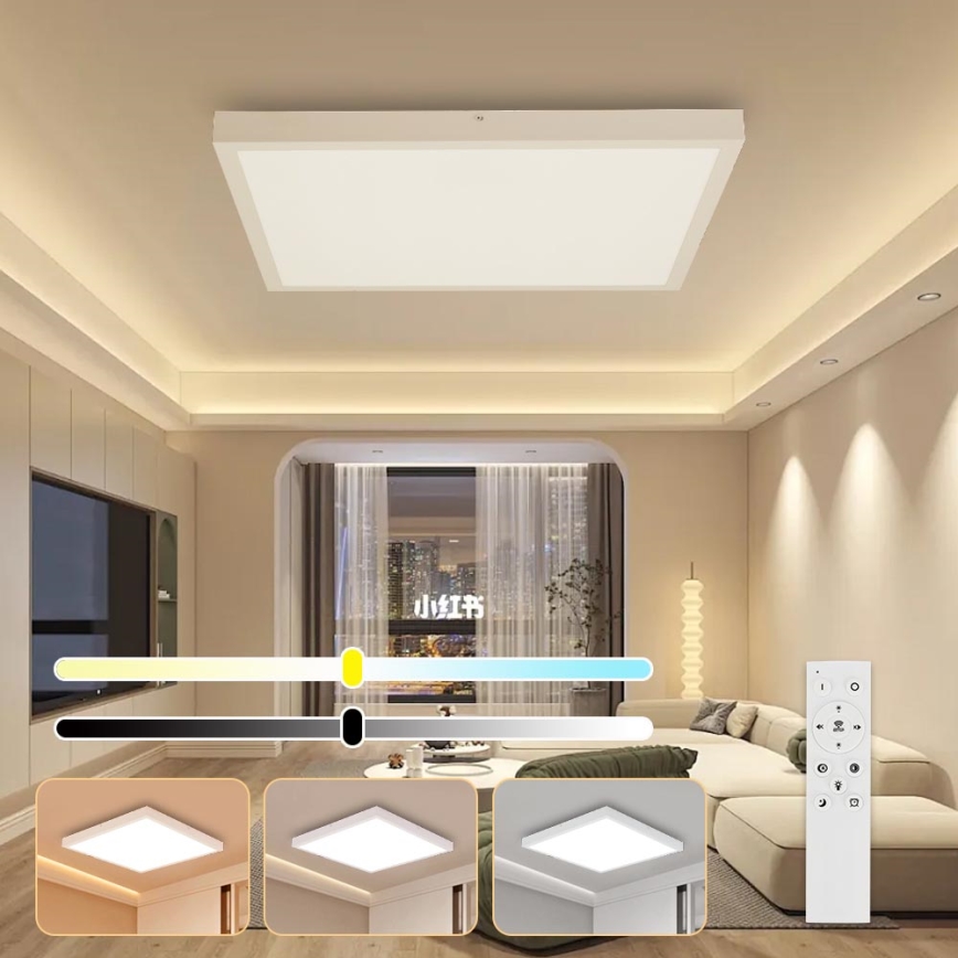 Brilagi - LED Hämardatav laevalgusti vannituppa FRAME SMART LED/50W/230V 60x60 cm 3000-6000K IP44 valge + kaugjuhtimispult