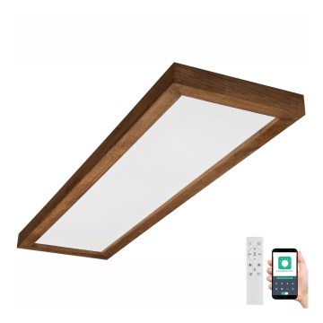 Brilagi - LED Hämardatav laevalgusti vannituppa WOODY FRAME LED/50W/230V tamm kirss 120x30 cm 3000-6000K IP44 + kaugjuhtimispult