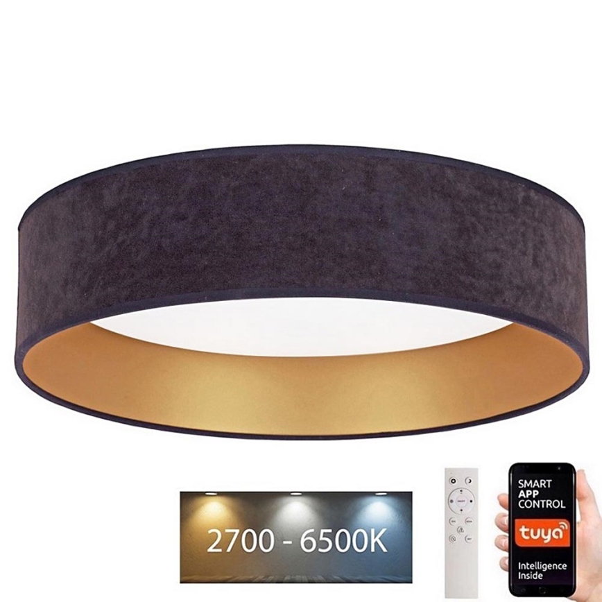 Brilagi - LED Hämardatav laevalgusti VELVET SMART LED/24W/230V d. 45 cm 2700-6500K Wi-Fi Tuya hall/kuldne + pult