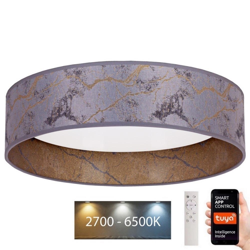 Brilagi - LED Hämardatav laevalgusti VELVET SMART LED/36W/230V d. 55 cm 2700-6500K Wi-Fi Tuya hall/kuldne + pult