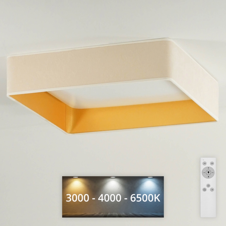 Brilagi - LED Hämardatav laevalgusti VELVET SQUARE LED/24W/230V 3000/4000/6500K + kaugjuhtimispult kreemikas