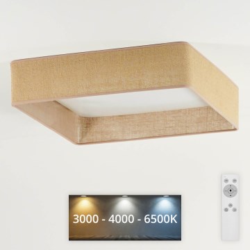 Brilagi - LED Hämardatav laevalgusti VELVET SQUARE LED/24W/230V 3000/4000/6500K + kaugjuhtimispult pruun