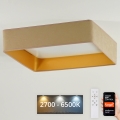 Brilagi - LED Hämardatav laevalgusti VELVET SQUARE SMART LED/36W/230V 2700-6500K Wi-Fi Tuya + kaugjuhtimispult beež