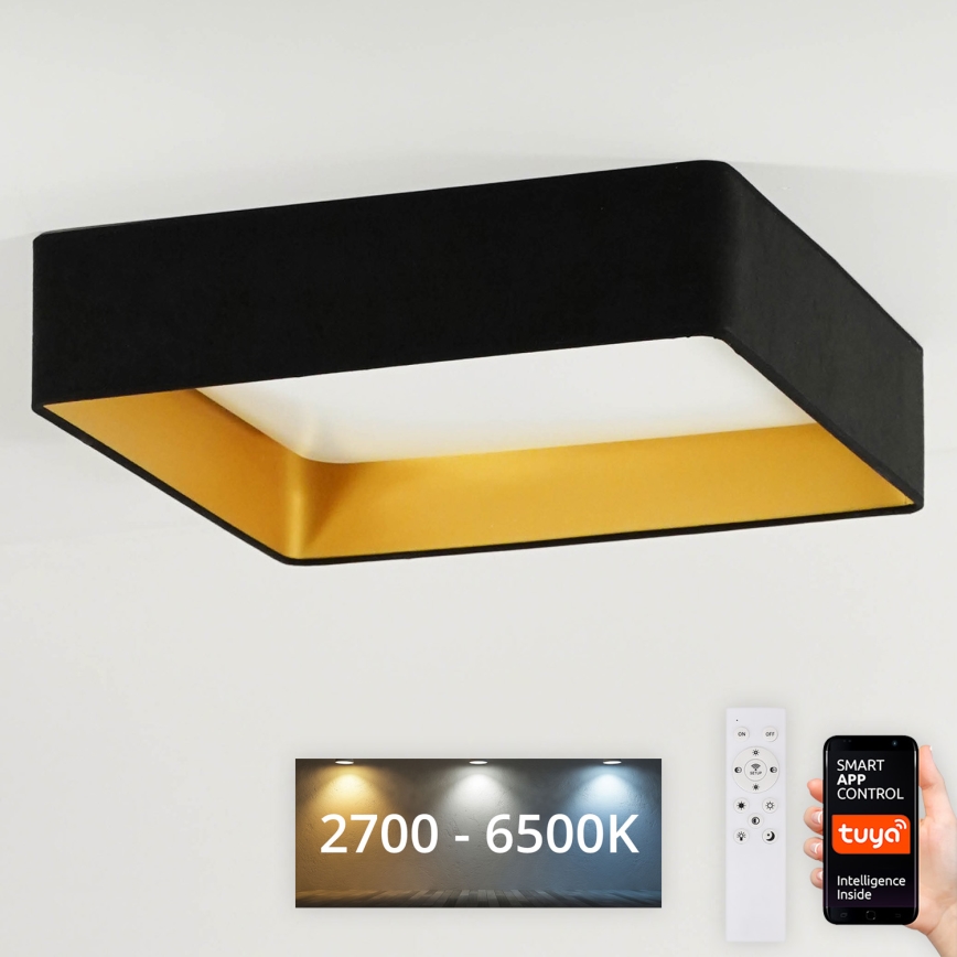 Brilagi - LED Hämardatav laevalgusti VELVET SQUARE SMART LED/36W/230V 2700-6500K Wi-Fi Tuya + kaugjuhtimispult must