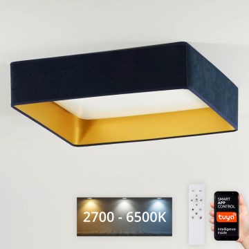 Brilagi - LED Hämardatav laevalgusti VELVET SQUARE SMART LED/36W/230V 2700-6500K Wi-Fi Tuya + kaugjuhtimispult tumesinine