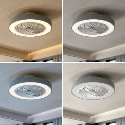 Brilagi - Hämardatav LED-laelamp ventilaatoriga LED/38W/230V 3000-6500K 3000-6500K läbimõõt 50 cm hall + kaugjuhtimispult