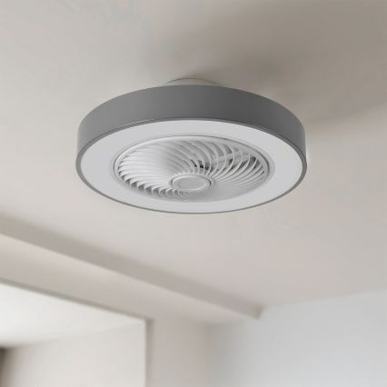 Brilagi - Hämardatav LED-laelamp ventilaatoriga LED/38W/230V 3000-6500K 3000-6500K läbimõõt 50 cm hall + kaugjuhtimispult