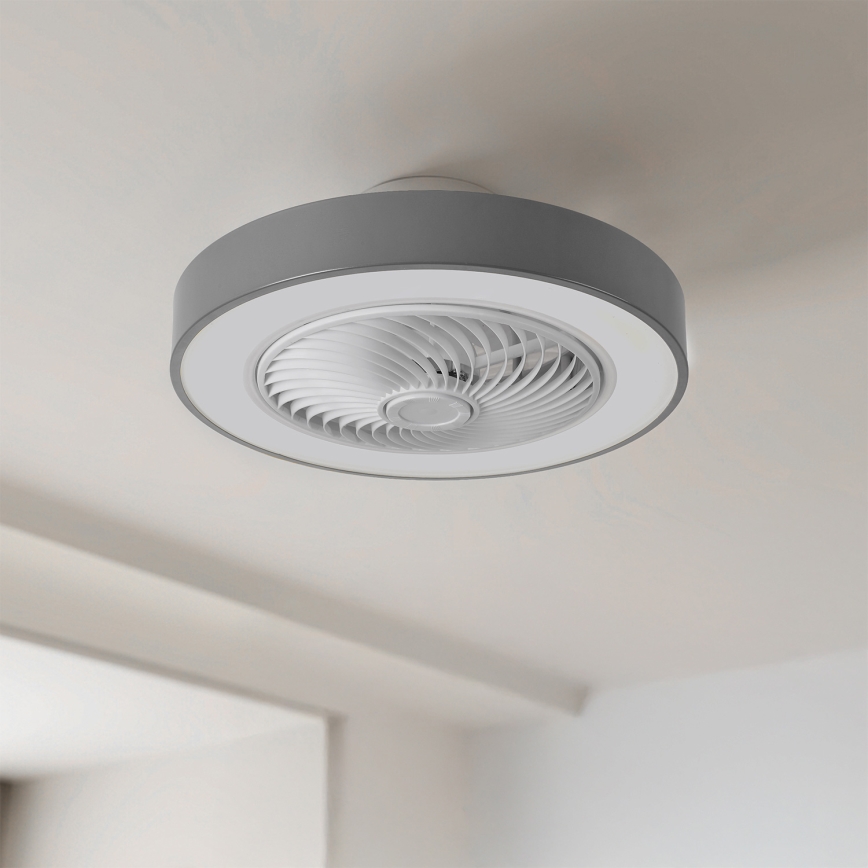 Brilagi - Hämardatav LED-laelamp ventilaatoriga LED/38W/230V 3000-6500K 3000-6500K läbimõõt 50 cm hall + kaugjuhtimispult