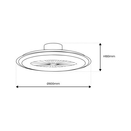 Brilagi - LED Hämardatav laevalgusti ventilaatoriga RONDA LED/48W/230V 3000-600K kuldne + kaugjuhtimispult