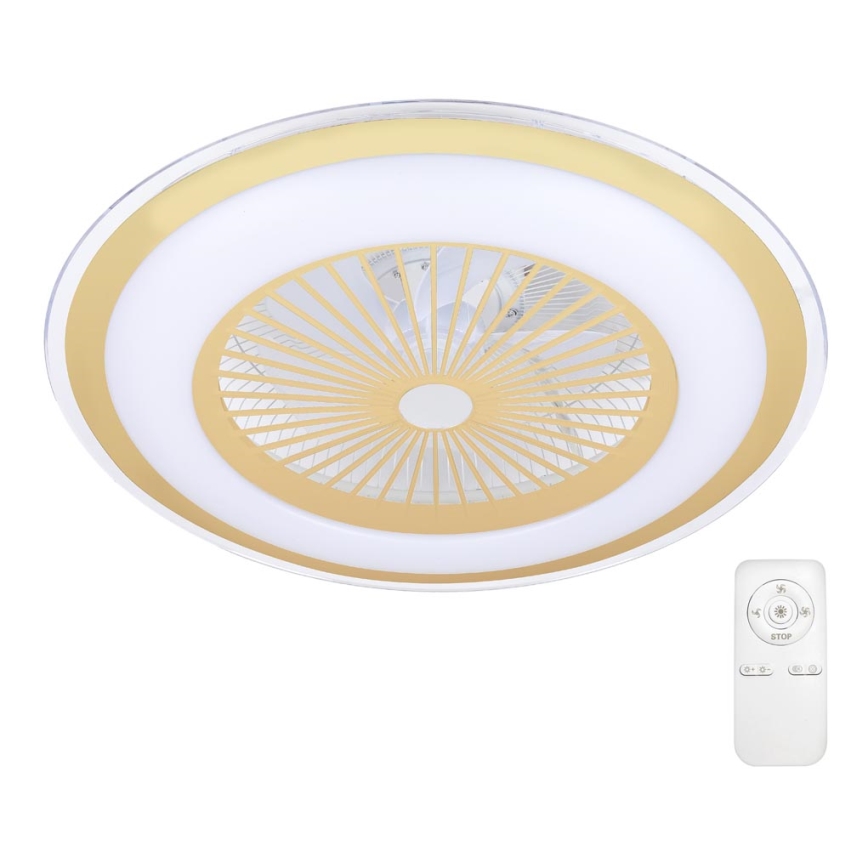 Brilagi - LED Hämardatav laevalgusti ventilaatoriga RONDA LED/65W/230V 3000-6500K kuldne + pult