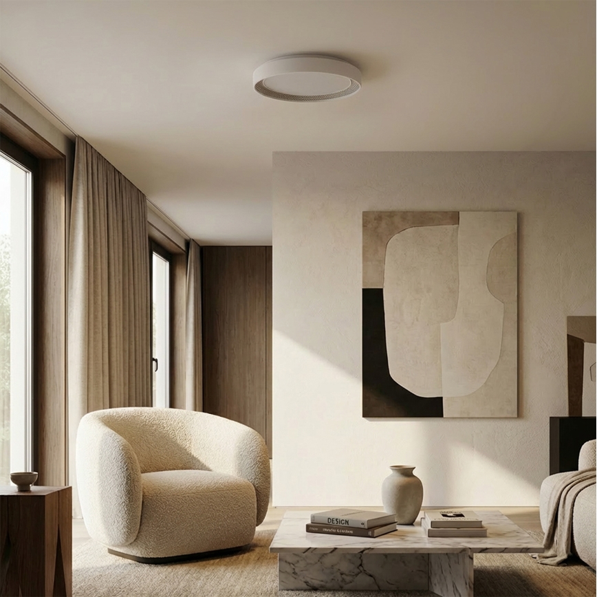 Brilagi - LED hämardatav laelamp WALDO LED/48W/230V 3000-6500K läbimõõt 40 cm valge/hõbedane + kaugjuhtimispult