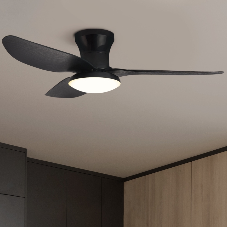 Brilagi - LED Hämardatav laeventilaator LED/30W/230V 3000-6500K must + kaugjuhtimispult