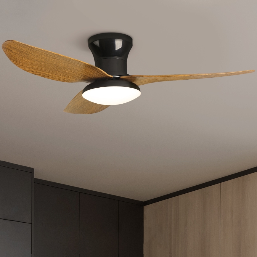 Brilagi - LED Hämardatav laeventilaator LED/30W/230V 3000-6500K must/pruun + kaugjuhtimispult