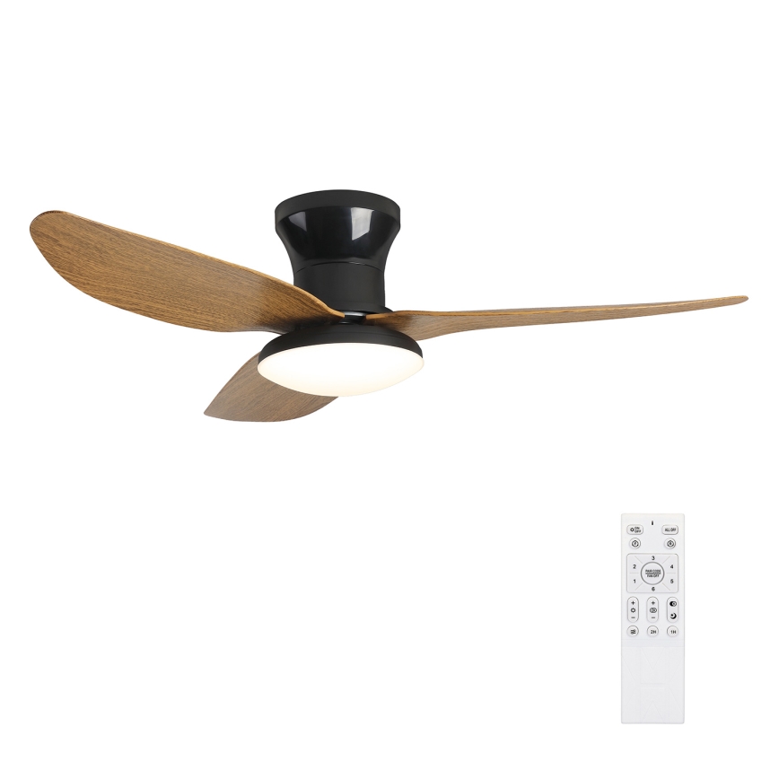 Brilagi - LED Hämardatav laeventilaator LED/30W/230V 3000-6500K must/pruun + kaugjuhtimispult