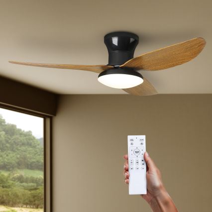 Brilagi - LED Hämardatav laeventilaator LED/30W/230V 3000-6500K must/pruun + kaugjuhtimispult