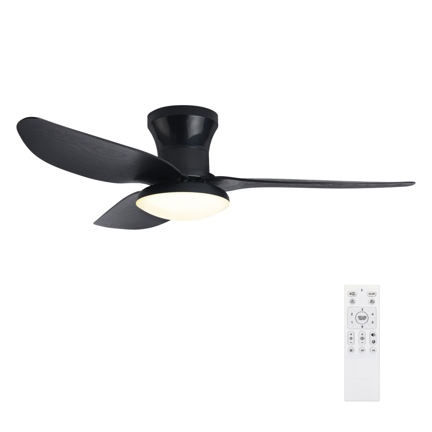 Brilagi - LED Hämardatav laeventilaator LED/30W/230V 3000-6500K must + kaugjuhtimispult