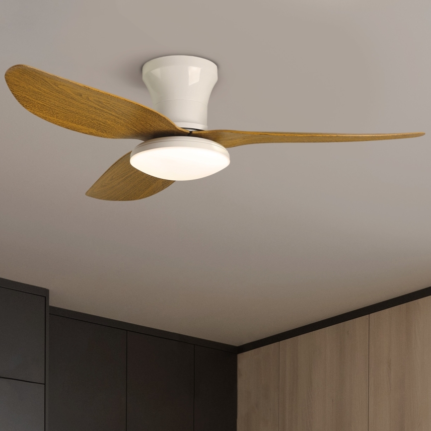 Brilagi - LED Hämardatav laeventilaator LED/30W/230V 3000-6500K valge/pruun + kaugjuhtimispult