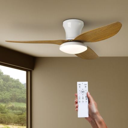 Brilagi - LED Hämardatav laeventilaator LED/30W/230V 3000-6500K valge/pruun + kaugjuhtimispult
