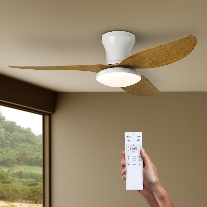 Brilagi - LED Hämardatav laeventilaator LED/30W/230V 3000-6500K valge/pruun + kaugjuhtimispult