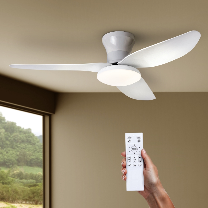 Brilagi - LED Hämardatav laeventilaator LED/30W/230V 3000-6500K valge + kaugjuhtimispult