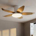 Brilagi - LED hämardatav laeventilaator LED/32W/230V 3000-6500K läbimõõt 95 cm valge/pruun + kaugjuhtimispult