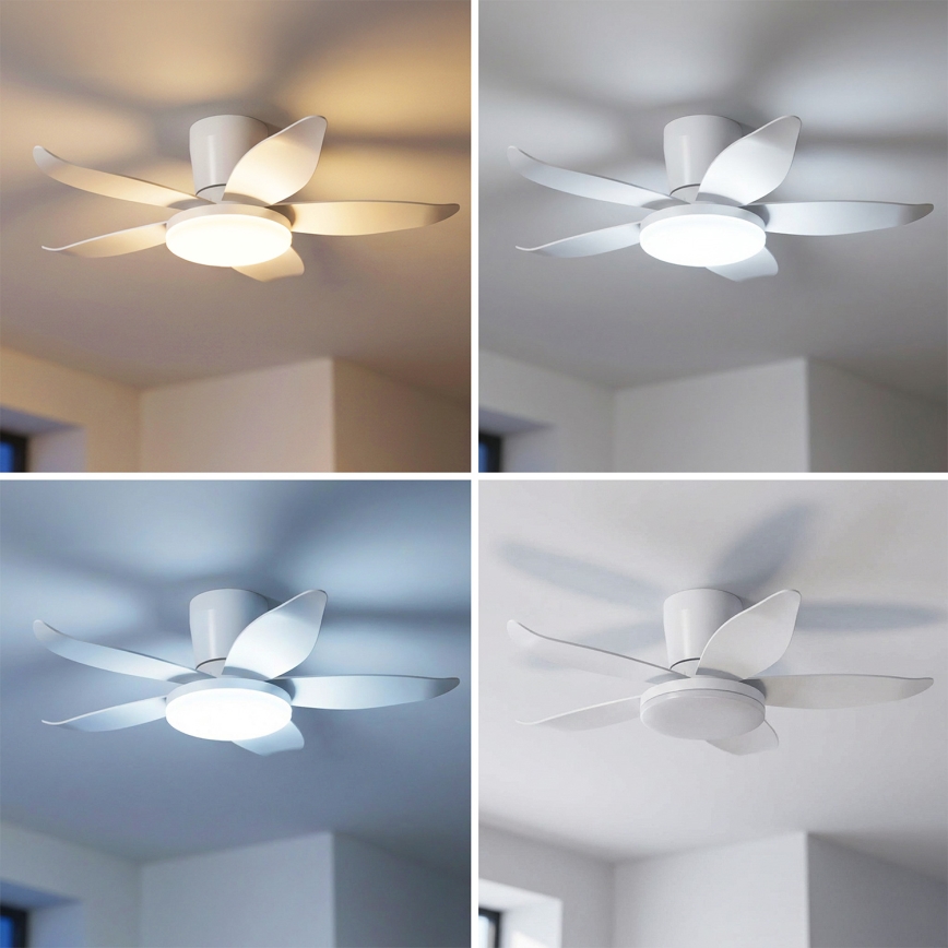 Brilagi - LED hämardatav laeventilaator LED/32W/230V läbimõõt 95 cm valge + kaugjuhtimispult