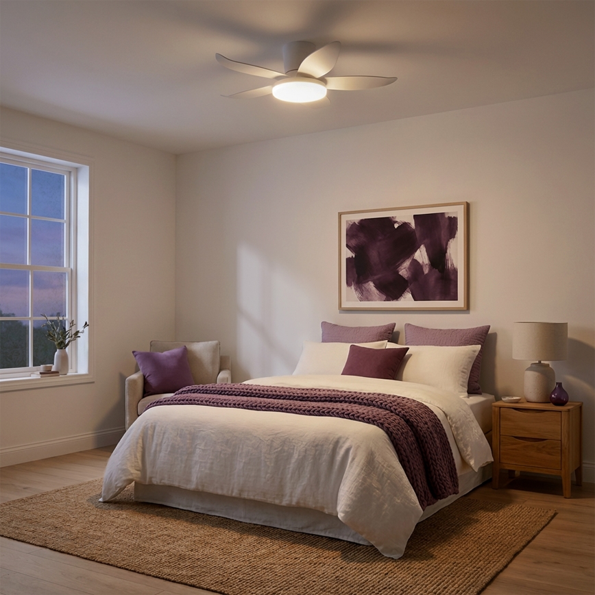 Brilagi - LED hämardatav laeventilaator LED/32W/230V läbimõõt 95 cm valge + kaugjuhtimispult