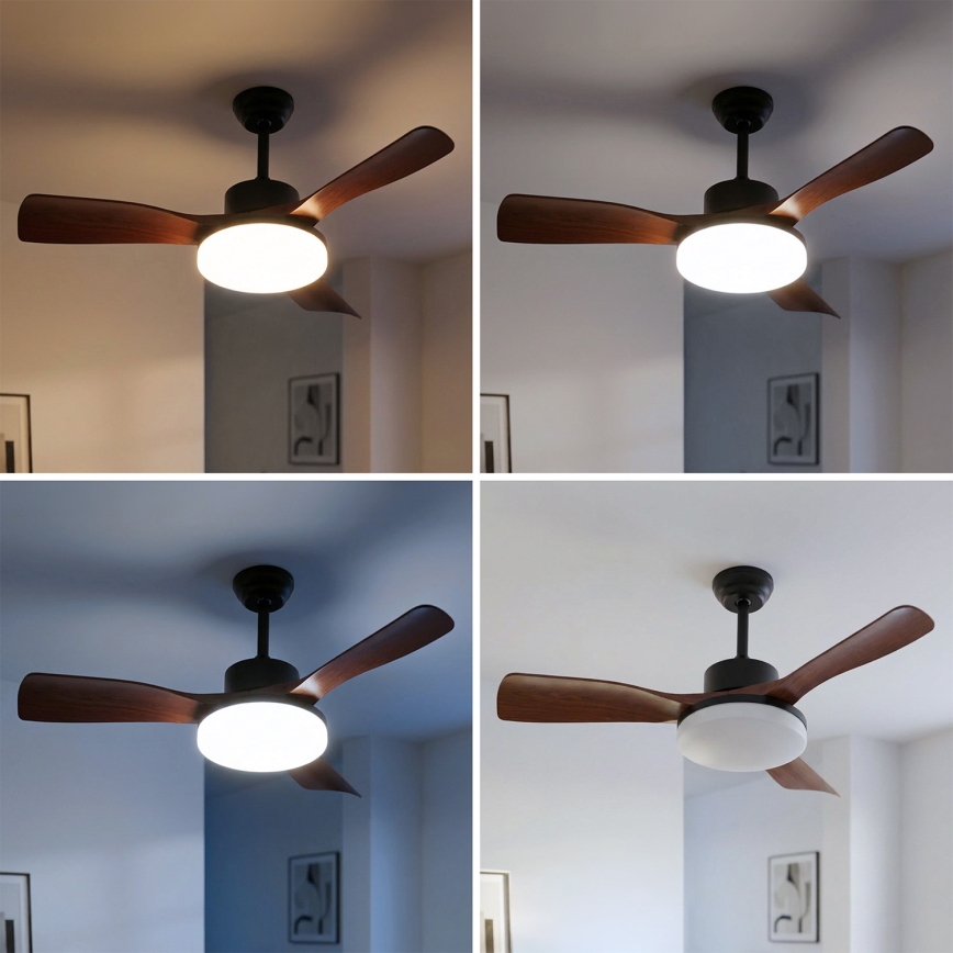 Brilagi - Hämardatav LED-laeventilaator LED/34W/230V 106 cm must/pruun + kaugjuhtimispult
