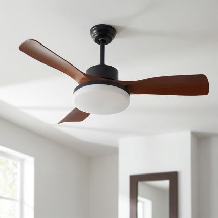 Brilagi - Hämardatav LED-laeventilaator LED/34W/230V 106 cm must/pruun + kaugjuhtimispult