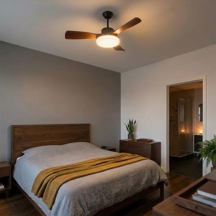 Brilagi - Hämardatav LED-laeventilaator LED/34W/230V 106 cm must/pruun + kaugjuhtimispult