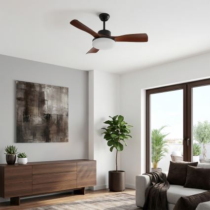 Brilagi - Hämardatav LED-laeventilaator LED/34W/230V 106 cm must/pruun + kaugjuhtimispult