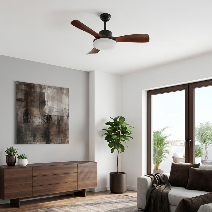 Brilagi - Hämardatav LED-laeventilaator LED/34W/230V 106 cm must/pruun + kaugjuhtimispult