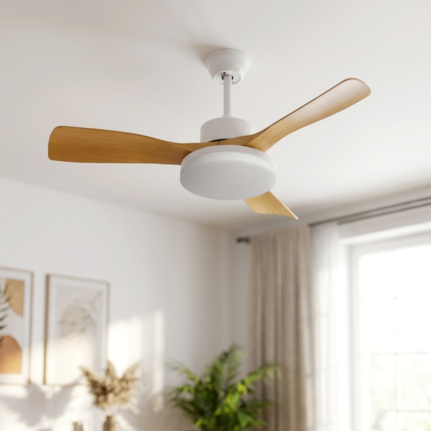Brilagi - hämardatav LED-laeventilaator LED/34W/230V 106 cm valge/pruun + kaugjuhtimispult