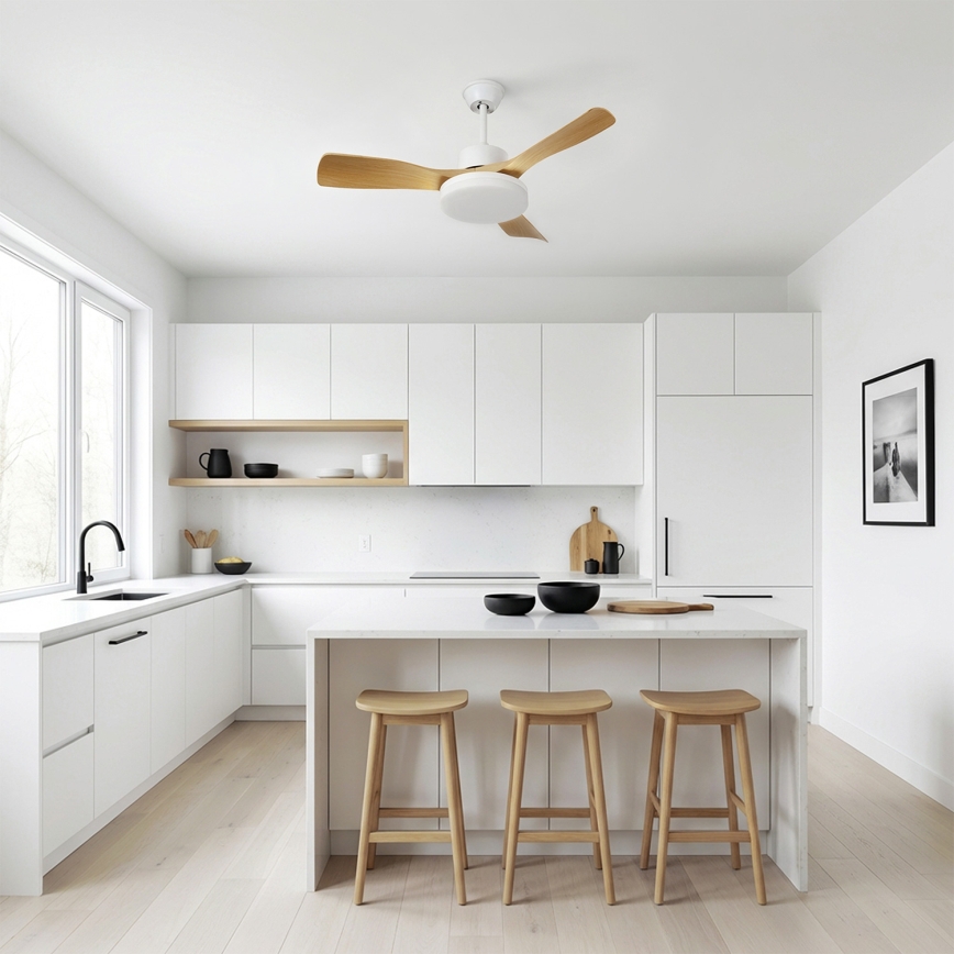 Brilagi - hämardatav LED-laeventilaator LED/34W/230V 106 cm valge/pruun + kaugjuhtimispult