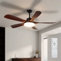 Brilagi - LED-hämardatav laeventilaator LED/34W/230V 3000-6500K läbimõõt 132 cm must/pruun + kaugjuhtimispult