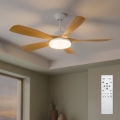 Brilagi - LED hämardatav laeventilaator LED/34W/230V 3000-6500K läbimõõt 132 cm valge/pruun + kaugjuhtimispult