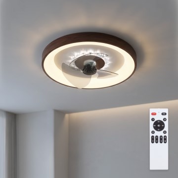 Brilagi - LED hämardatav laeventilaator LED/34W/230V 3000-6500K läbimõõt 46 cm pruun + kaugjuhtimispult