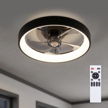 Brilagi - LED hämardatav laeventilaator LED/34W/230V 3000-6500K läbimõõt 50 cm must + kaugjuhtimispult