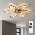Brilagi - LED-hämardatav laeventilaator LED/34W/230V 3000-6500K läbimõõt 78 cm kuldne + kaugjuhtimispult