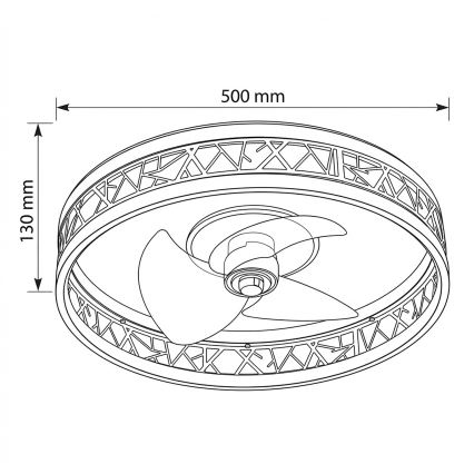 Brilagi - LED-hämardatav laeventilaator LED/34W/230V 50 cm must/kuldne + kaugjuhtimispult