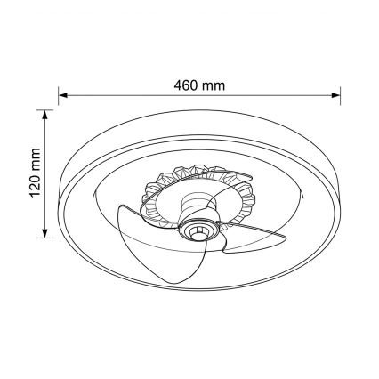 Brilagi - hämardatav LED-laeventilaator 34W/230V, Ø 46 cm, pruun + kaugjuhtimispult