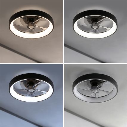 Brilagi - hämardatav laeventilaator LED/34W/230V, läbimõõt 50 cm, must + kaugjuhtimispult