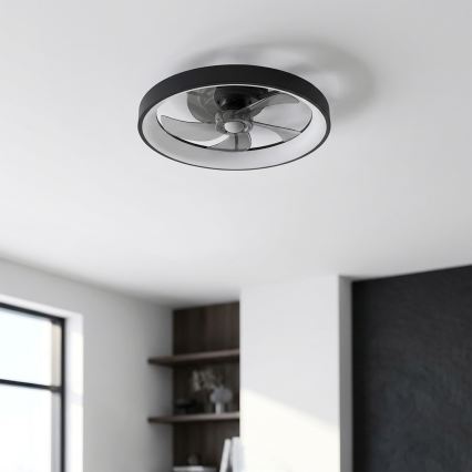Brilagi - hämardatav laeventilaator LED/34W/230V, läbimõõt 50 cm, must + kaugjuhtimispult