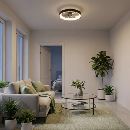 Brilagi - hämardatav laeventilaator LED/34W/230V, läbimõõt 50 cm, must + kaugjuhtimispult