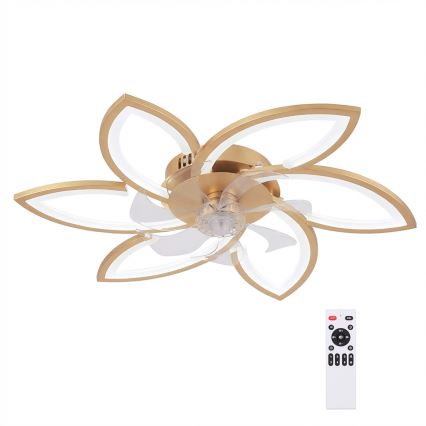 Brilagi - LED-hämardatav laeventilaator LED/34W/230V 3000-6500K läbimõõt 78 cm kuldne + kaugjuhtimispult