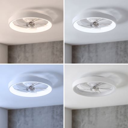 Brilagi - hämardatav LED-laeventilaator 34W/230V, läbimõõt 50 cm, valge + kaugjuhtimispult
